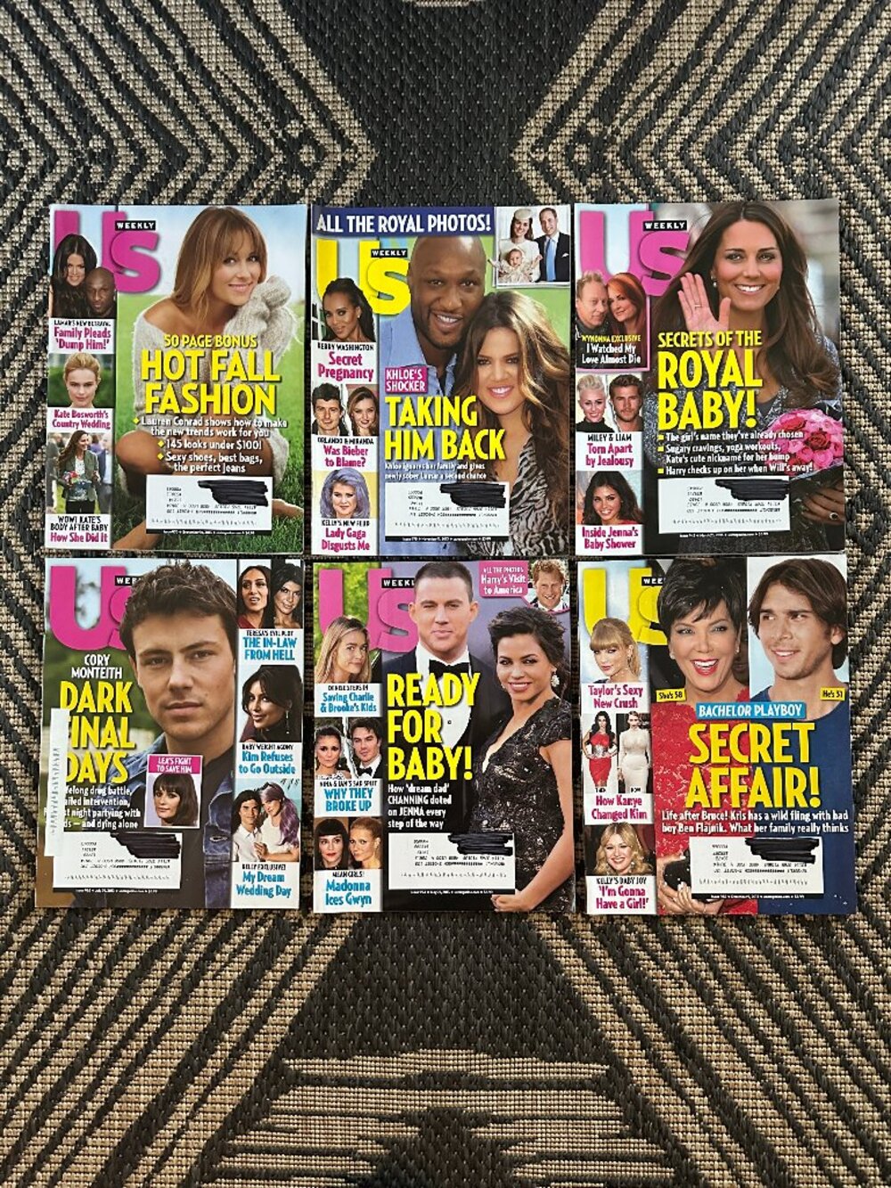 Vintage Lot of 6 US Weekly Magazines 2013 Celebrity Gossip Fashion Party Life